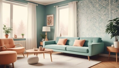 Photo interior modern design room 3d illustration;