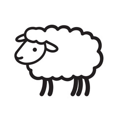 Obraz premium Sheep in cartoon, doodle style . Image for t-shirt, web, mobile apps and ui. Isolated 2d vector illustration in logo, icon, sketch style, Eps 10, black and white. AI Generative