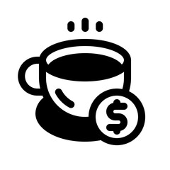 Buy Coffee Glyph Icon. Single icon, glyph vector icon