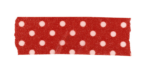 Obraz premium Polka dot png washi tape collage element, red pattern on transparent background