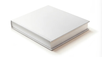 Fototapeta premium A blank hardcover book mock up is presented in clean, isolated setting, showcasing its elegant design and sturdy spine. This versatile image is perfect for various creative projects