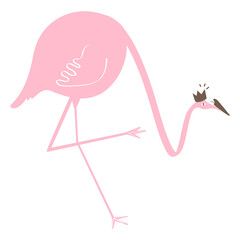 Pink flamingo png sticker, aesthetic tropical collage element on transparent background