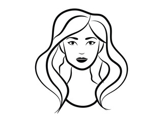 Beautiful women face line art illustration vector design