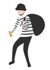 Burglar png clipart, criminal character illustration on transparent background