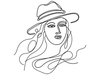 Beautiful women face line art illustration vector design