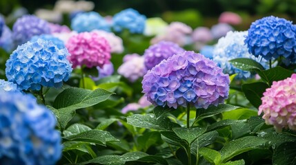 Hydrangea Flowers In Bloom