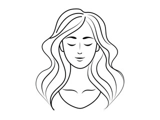 Beautiful women face line art illustration vector design
