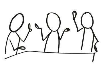 Team png collaboration, doodle digital sticker in transparent background