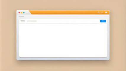 A blank email message template displayed on computer screen, featuring simple design with white background and an orange header. This mockup is ideal for showcasing email layouts or designs