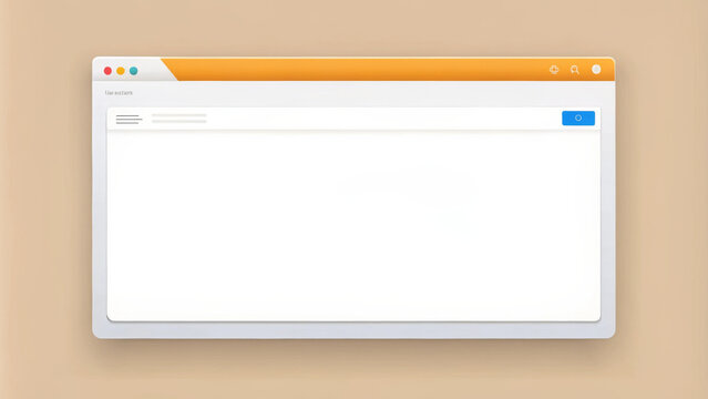 A blank email message template displayed on computer screen, featuring simple design with white background and an orange header. This mockup is ideal for showcasing email layouts or designs