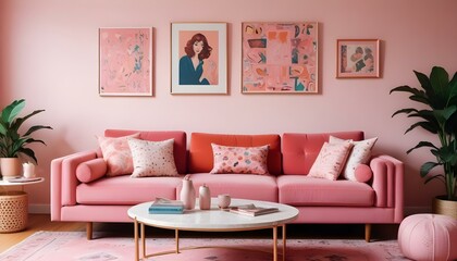 Photo interior modern design room 3d illustration;