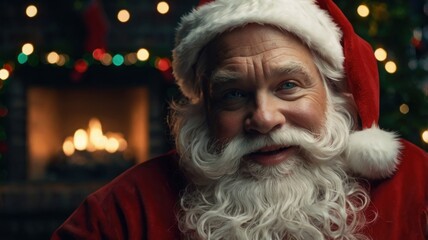 santa claus with christmas gift