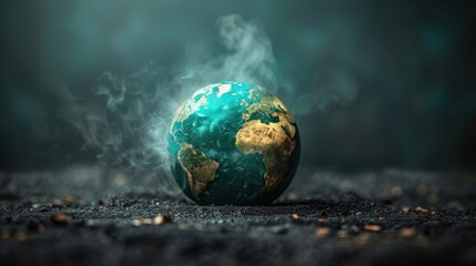 A globe with smoke coming out of it