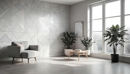 Photo interior modern design room 3d illustration;