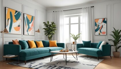 Photo interior modern design room 3d illustration;