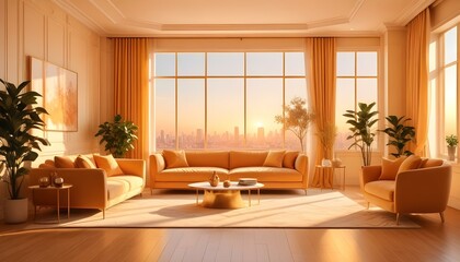 Fototapeta premium Photo interior modern design room 3d illustration;