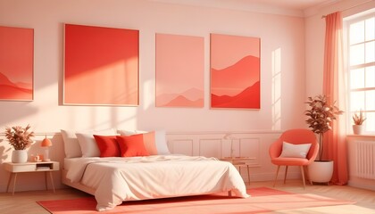 Photo interior modern design room 3d illustration;
