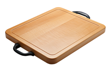 Wooden Cutting Board with Handle for Kitchen and Culinary Use, cut out