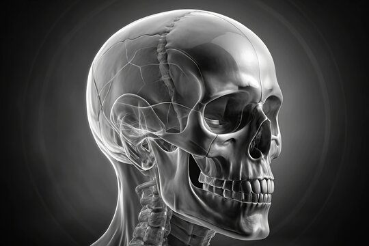 human skull x ray scan
