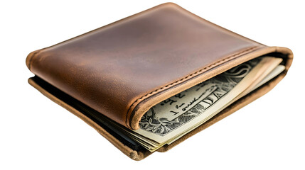 leather wallet on transparent background