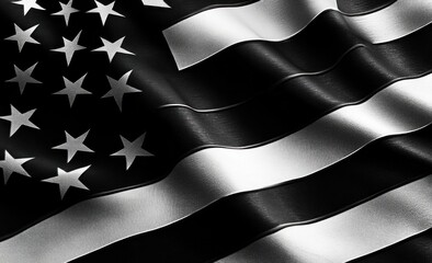 Close-up of the American Flag Waving
