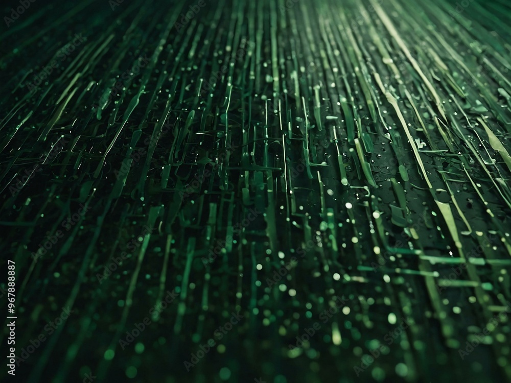 Poster green abstract background with lines and dots for vibrant visual design.