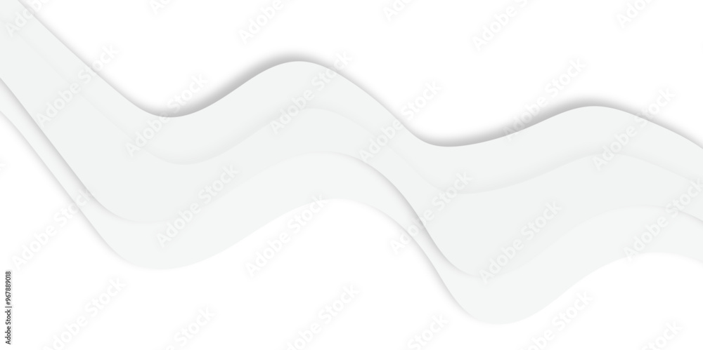 Poster abstract curve line white background. soft smooth lines curving to form a surface of light and white
