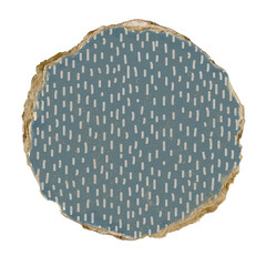 Dots round png sticker, ripped paper, transparent background