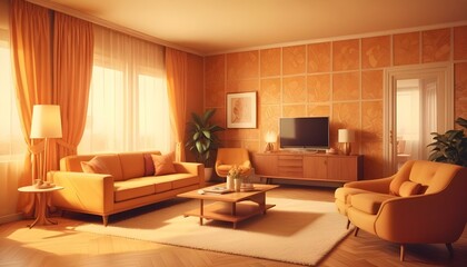 Fototapeta premium Photo interior modern design room 3d illustration;