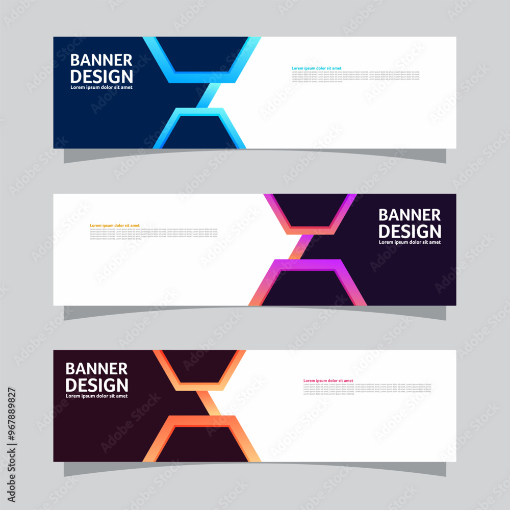 Canvas Prints vector set of landscape banner background design concept. colorful background business layout templa