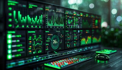 Fototapeta premium Interactive ESG Investment Dashboard, high-tech interactive dashboard for ESG