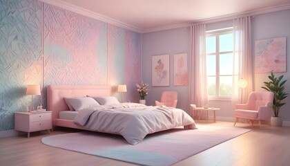 Photo interior modern design room 3d illustration;