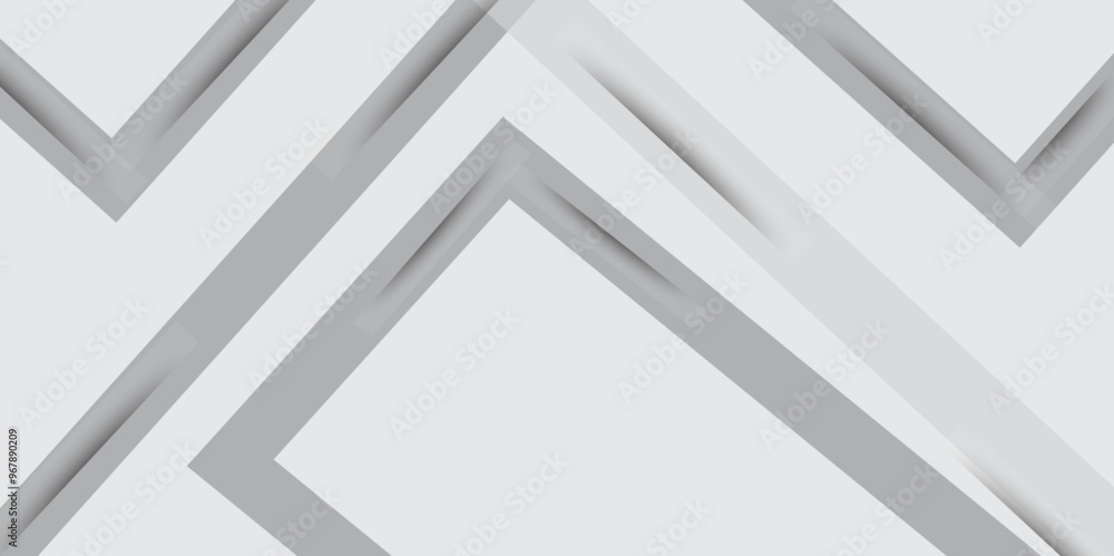 Poster abstract white background design with layers of textured white transparent material in triangle and 