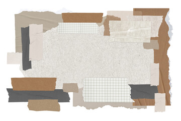 Png torn paper collage sticker, transparent background