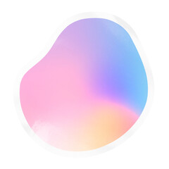 Pink holographic png badge sticker on transparent background