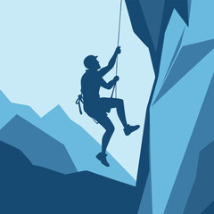 Mountain Climbing Vector Graphic