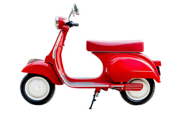 Obraz premium red vintage scooter on transparent background