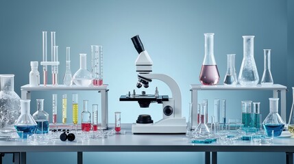 Laboratory Glassware and Scientific Equipment for Experimental Analysis