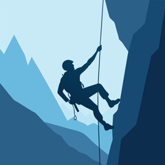Climb to New Heights: Inspirational Mountain Climbing Vector
