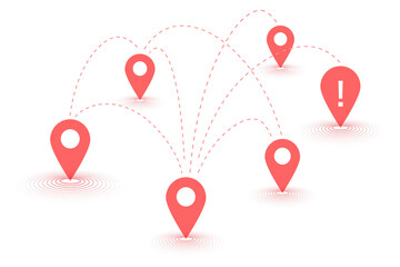 Fototapeta premium Location icons png sticker, transparent background