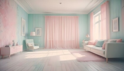 Obraz premium Photo interior modern design room 3d illustration;