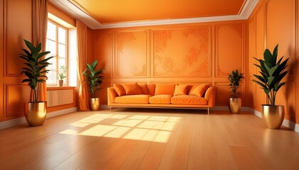 Fototapeta premium Photo interior modern design room 3d illustration;