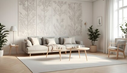Photo interior modern design room 3d illustration;