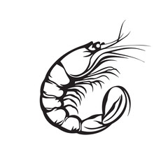 Shrimp in cartoon, doodle style . Image for t-shirt, web, mobile apps and ui. Isolated 2d vector illustration in logo, icon, sketch style, Eps 10, black and white. AI Generative