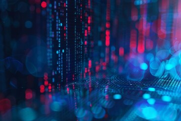 Abstract business finance graphic blue color tone with digital line and element