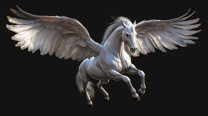A pegasus isolated on transparent background - generative ai. Pegasus. Illustration