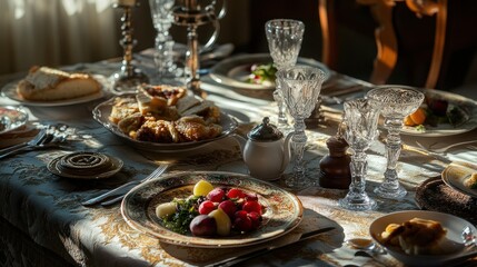 Fototapeta premium A Table Set For A Delicious Meal