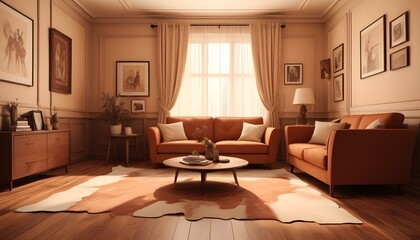Fototapeta premium Photo interior modern design room 3d illustration;