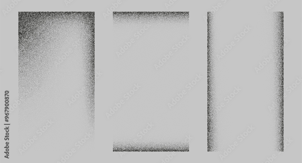 Wall mural rectangular shadows from different angles. noise grain background, pointillism dots gradient or dotw