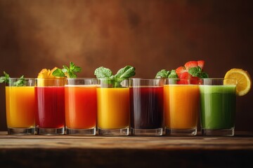 Fototapeta premium Assortment of Colorful Fruit Juices